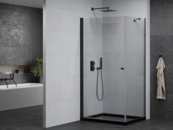 MEXEN/S - Pretória sprchovací kút 80x70, transparent, čierna + sprchová vanička vrátane sifónu 852-080-070-70-00-4070B