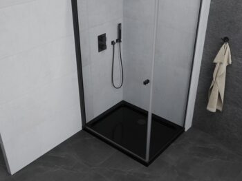 MEXEN/S - Pretória sprchovací kút 80x70, transparent, čierna + sprchová vanička vrátane sifónu 852-080-070-70-00-4070B