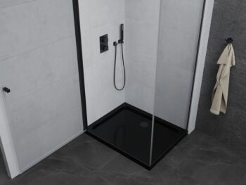 MEXEN/S - Pretória sprchovací kút 80x70, transparent, čierna + sprchová vanička vrátane sifónu 852-080-070-70-00-4070B