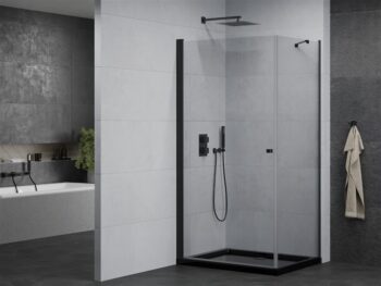 MEXEN/S - Pretória sprchovací kút 90x110, transparent, čierna + sprchová vanička vrátane sifónu 852-090-110-70-00-4070B