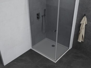 MEXEN/S - Pretória sprchovací kút 90x70, grafit, chróm + sprchová vanička vrátane sifónu 852-090-070-01-40-4010