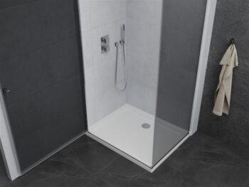 MEXEN/S - Pretória sprchovací kút 90x70, grafit, chróm + sprchová vanička vrátane sifónu 852-090-070-01-40-4010