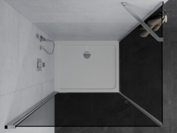 MEXEN/S - Pretória sprchovací kút 90x70, grafit, chróm + sprchová vanička vrátane sifónu 852-090-070-01-40-4010