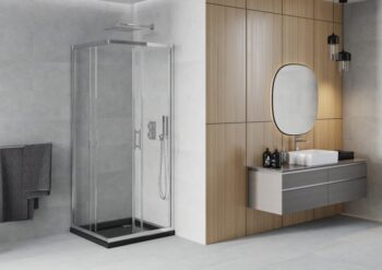 MEXEN/S - Rio sprchovací kút 70x70, transparent, chróm + vanička so sifónom 860-070-070-01-00-4070