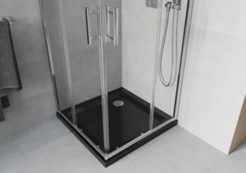 MEXEN/S - Rio sprchovací kút 70x70, transparent, chróm + vanička so sifónom 860-070-070-01-00-4070