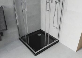 MEXEN/S - Rio sprchovací kút 70x70, transparent, chróm + vanička so sifónom 860-070-070-01-00-4070
