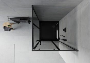 MEXEN/S - Rio sprchovací kút 80x80, grafit, čierna + vanička so sifónom 860-080-080-70-40-4070B