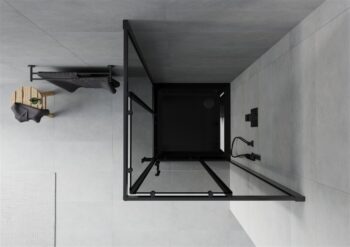 MEXEN/S - Rio sprchovací kút 90x90, grafit, čierna + vanička so sifónom 860-090-090-70-40-4070B