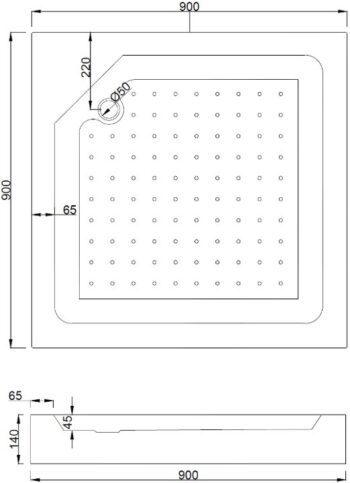 MEXEN/S - Rio sprchovací kút štvorec 90 x 90, transparent, zlato + vanička Rio vrátane výpuste 860-090-090-50-00-4510