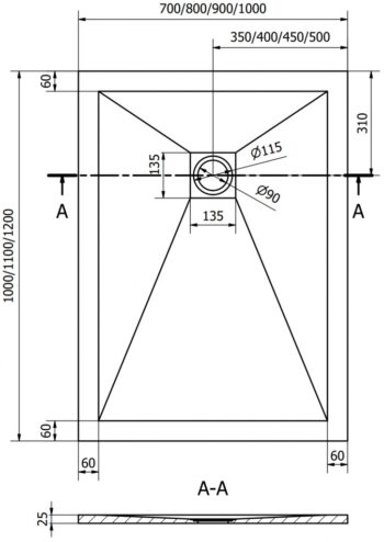 MEXEN/S - Stone+ obdĺžniková sprchová vanička 120 x 80, biela, mriežka zlatá 44108012-G
