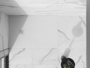 MEXEN/S - Stone+ obdĺžniková sprchová vanička 140 x 90, biela, mriežka biela 44109014-W