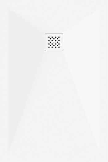 MEXEN/S - Stone+ obdĺžniková sprchová vanička 140 x 90, biela, mriežka biela 44109014-W