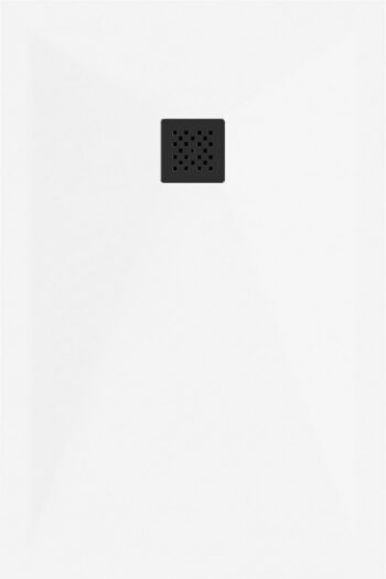 MEXEN/S - Stone+ obdĺžniková sprchová vanička 140 x 90, biela, mriežka čierna 44109014-B
