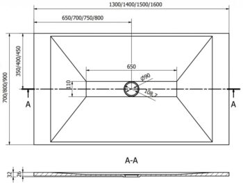 MEXEN/S - Toro obdĺžniková sprchová vanička SMC 150 x 70, biela, mriežka biela 43107015-W
