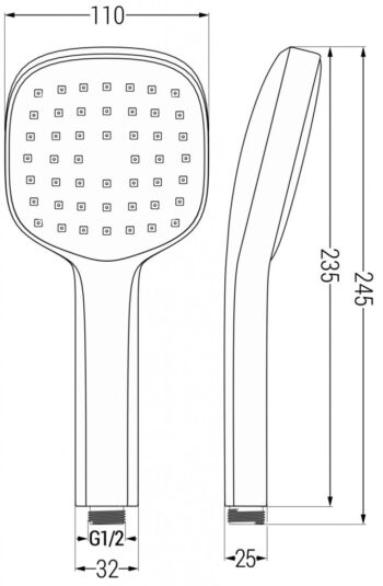 MEXEN/S - Uno DR33 sprchová zostava podomietková, čierna 71435DR33-70