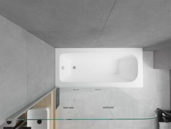 MEXEN/S - Vega obdĺžniková vaňa 180 x 80 cm s panelom + vaňová zástena 120, transparent, chróm 550118080X9012030100