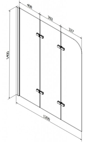 MEXEN/S - Vega obdĺžniková vaňa 180 x 80 cm s panelom + vaňová zástena 120, transparent, chróm 550118080X9012030100