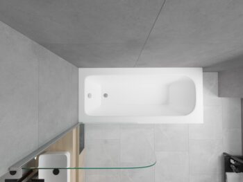 MEXEN/S - Vega obdĺžniková vaňa 180 x 80 cm s panelom + vaňová zástena 70, transparent, chróm 550118080X9007010100