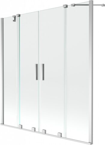 MEXEN/S - Velar Duo Dvojkrídlová posuvná vaňová zástena 140 x 150, transparent, chróm 896-140-000-02-01
