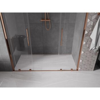 MEXEN/S - Velar Duo posuvné sprchové dvere 170, transparent, růžové zlato 871-170-000-02-60