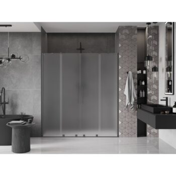 MEXEN/S - Velar Duo posuvné sprchové dvere 180, dekor, grafit metal 871-180-000-32-95