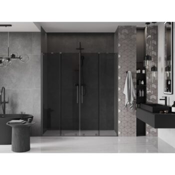 MEXEN/S - Velar Duo posuvné sprchové dvere 200, grafit, grafit metal 871-200-000-42-95