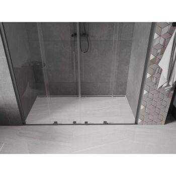 MEXEN/S - Velar Duo posuvné sprchové dvere 200, transparent, grafit metal 871-200-000-02-95