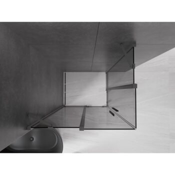 MEXEN/S - Velar Duo sprchovací kút, posuvné dvere 100 x 90, grafit, grafit metal 871-100-090-42-95