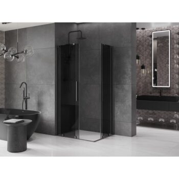 MEXEN/S - Velar Duo sprchovací kút, posuvné dvere 100 x 90, grafit, grafit metal 871-100-090-42-95