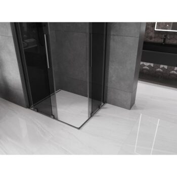 MEXEN/S - Velar Duo sprchovací kút, posuvné dvere 100 x 90, grafit, grafit metal 871-100-090-42-95