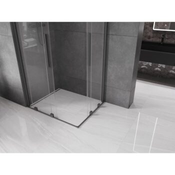 MEXEN/S - Velar Duo sprchovací kút, posuvné dvere 100 x 90, transparent, grafit metal 871-100-090-02-95