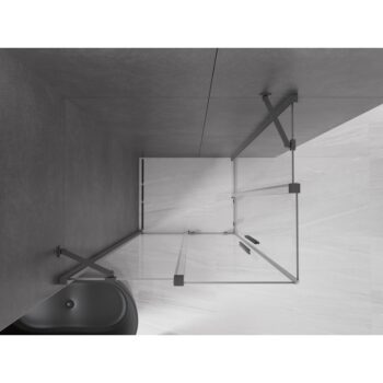 MEXEN/S - Velar Duo sprchovací kút, posuvné dvere 100 x 90, transparent, grafit metal 871-100-090-02-95
