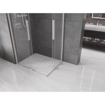 MEXEN/S - Velar Duo sprchovací kút, posuvné dvere 100 x 90, transparent, nikel kartáčovaný 871-100-090-02-97