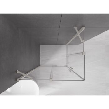 MEXEN/S - Velar Duo sprchovací kút, posuvné dvere 100 x 90, transparent, nikel kartáčovaný 871-100-090-02-97