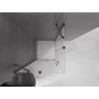 MEXEN/S - Velar Duo sprchovací kút, posuvné dvere 80 x 80, dekor, grafit metal 871-080-080-32-95