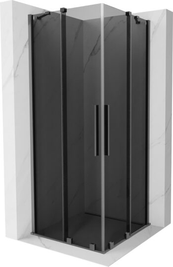 MEXEN/S - Velar Duo sprchovací kút, posuvné dvere 90 x 90, grafit, grafit metal 871-090-090-42-95