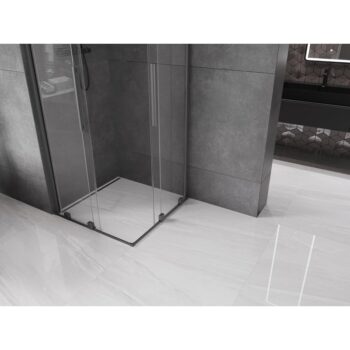 MEXEN/S - Velar Duo sprchovací kút, posuvné dvere 90 x 90, transparent, grafit metal 871-090-090-02-95