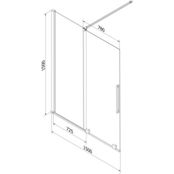 MEXEN/S - Velar Dvojkrídlová posuvná vaňová zástena 150 x 150, transparent, růžové zlato 896-150-000-01-60
