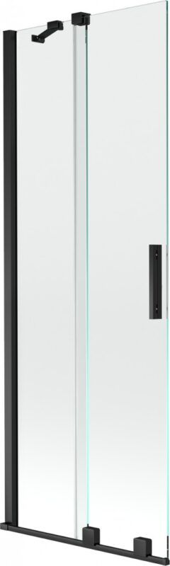 MEXEN/S - Velar Dvojkrídlová posuvná vaňová zástena 70 x 150, transparent, čierna 896-070-000-01-70