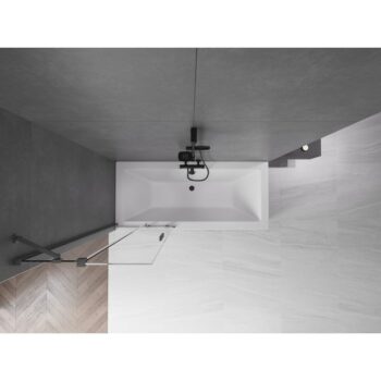 MEXEN/S - Velar Dvojkrídlová posuvná vaňová zástena 70 x 150, transparent, šedá kartáčovaná 896-070-000-01-66