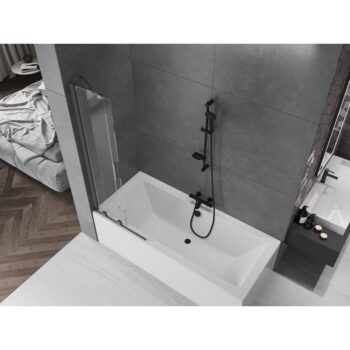 MEXEN/S - Velar Dvojkrídlová posuvná vaňová zástena 70 x 150, transparent, šedá kartáčovaná 896-070-000-01-66