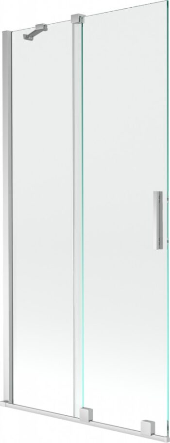 MEXEN/S - Velar Dvojkrídlová posuvná vaňová zástena 90 x 150, transparent, chróm 896-090-000-01-01
