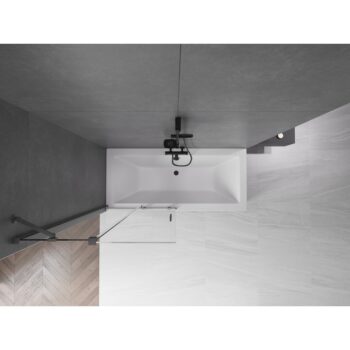 MEXEN/S - Velar Dvojkrídlová posuvná vaňová zástena 90 x 150, transparent, šedá kartáčovaná 896-090-000-01-66