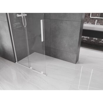 MEXEN/S - Velar L Sprchová zástena posuvná Walk-in 100 x 200, transparent 8 mm, biela 871-100-003-03-20