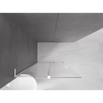 MEXEN/S - Velar L Sprchová zástena posuvná Walk-in 100 x 200, transparent 8 mm, biela 871-100-003-03-20
