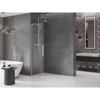 MEXEN/S - Velar L Sprchová zástena posuvná Walk-in 100 x 200, transparent 8 mm, nikel kartáčovaný 871-100-003-03-97