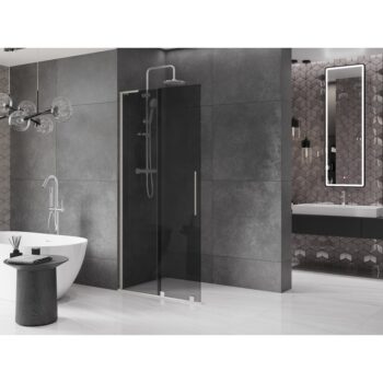 MEXEN/S - Velar L Sprchová zástena posuvná Walk-in 110 x 200, grafit 8 mm, nikel kartáčovaný 871-110-003-43-97