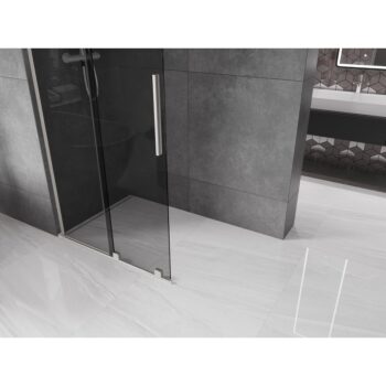 MEXEN/S - Velar L Sprchová zástena posuvná Walk-in 110 x 200, grafit 8 mm, nikel kartáčovaný 871-110-003-43-97