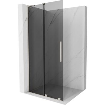 MEXEN/S - Velar L Sprchová zástena posuvná Walk-in 110 x 200, grafit 8 mm, nikel kartáčovaný 871-110-003-43-97