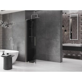 MEXEN/S - Velar L Sprchová zástena posuvná Walk-in 110 x 200, grafit 8 mm, nikel kartáčovaný 871-110-003-43-97
